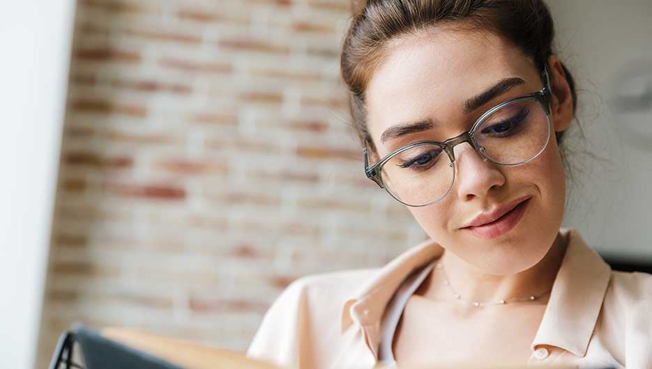 woman reading a book