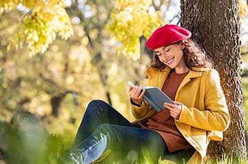 Woman reading a book