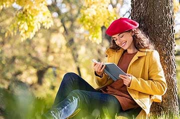 Woman reading a book