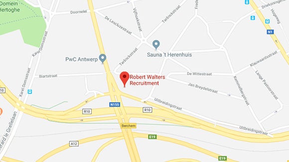 Google map screenshot of the location of our Antwerp office